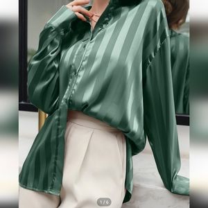 Button Front Satin Shirt